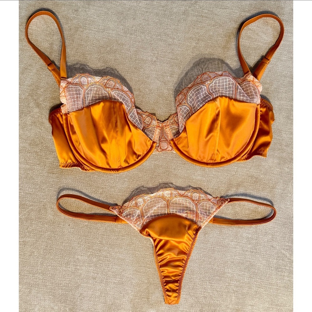 Studio Pia Nora Balconette Bra & Thong, NWOT